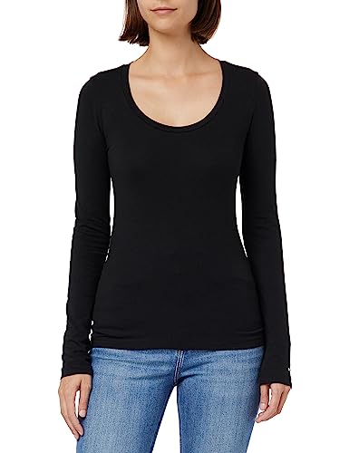 Tommy Hilfiger Damen Langarmshirt Slim Modern Basic, Schwarz (Black), XXS von Tommy Hilfiger