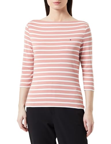 Tommy Hilfiger Damen Langarmshirt Slim U-Boot-Ausschnitt, Mehrfarbig (Breton Stp/ Teaberry/ Ecru), 3XL von Tommy Hilfiger