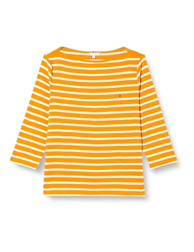 Tommy Hilfiger Damen Langarmshirt aus Baumwolle, Mehrfarbig (Breton Stp/ Rich Ochre/ Ecru), 54 von Tommy Hilfiger