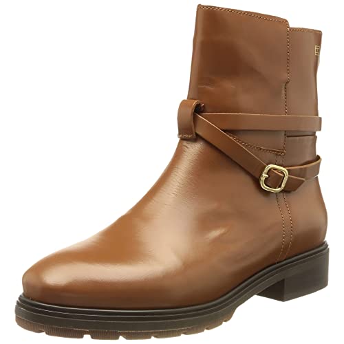 Tommy Hilfiger Damen Leather Belt Low Boot FW0FW06658 Niedrige Stiefel, Braun (Winter Cognac), 42 EU von Tommy Hilfiger