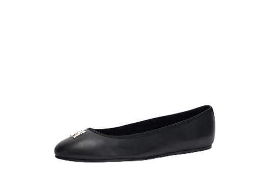 Tommy Hilfiger Damen Ballerinas aus Leder, Schwarz (Black), 36 von Tommy Hilfiger