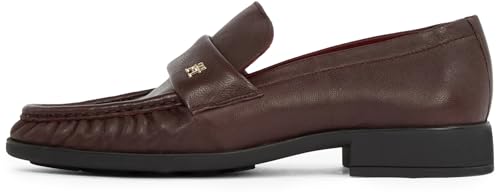 Tommy Hilfiger Damen Loafer Soft Nappa Pleated Toe Kleiner Absatz, Rot (Burgundy Velvet), 36 von Tommy Hilfiger