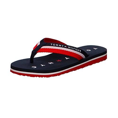 Tommy Hilfiger Damen Flip Flops Tommy Loves NY Beach Sandal Badeschuhe, Blau (Midnight), 36 EU von Tommy Hilfiger