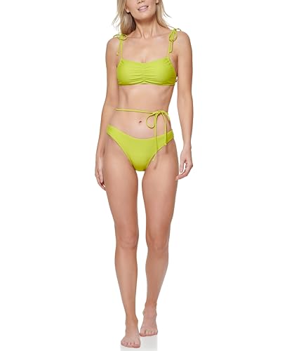 Tommy Hilfiger Damen Cheeky Tie Detail Bikini Bottom Bikinihose, Helles Chartruese, XS von Tommy Hilfiger
