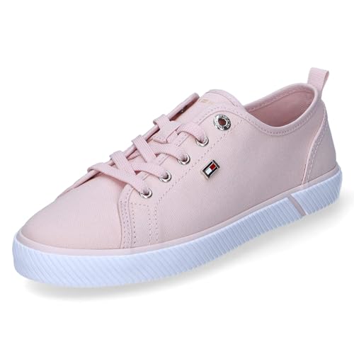 Tommy Hilfiger Damen Low Sneaker/sportliche Halbschuhe/Schnürschuhe Rosa Textil, Größe:39, Farbauswahl:Rose/pink von Tommy Hilfiger