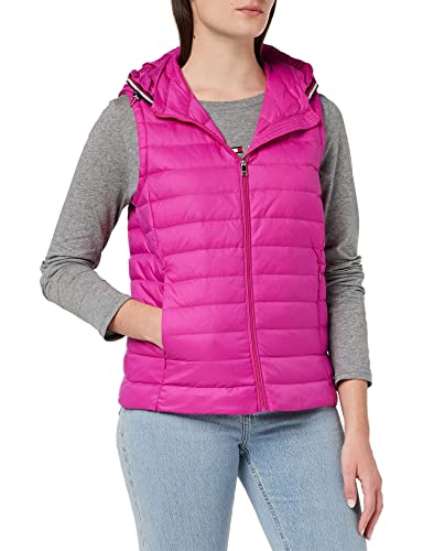 Tommy Hilfiger Damen LW DOWN Vest WW0WW30841 Westen, Rosa (Eccentric Magenta), XS von Tommy Hilfiger