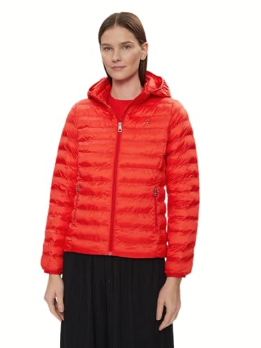 Tommy Hilfiger Damen Jacke Lw Padded Global Stripe Jacket Übergangsjacke, Rot (Fierce Red), XL von Tommy Hilfiger