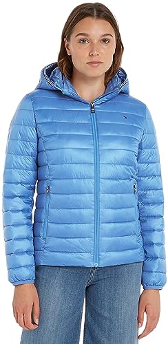 Tommy Hilfiger Damen Jacke Padded Global Stripe Jacket Übergangsjacke, Blau (Iconic Blue), XS von Tommy Hilfiger