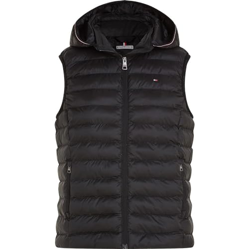 Tommy Hilfiger Damen LW Padded GLOBAL Stripe Vest WW0WW42051 Weste, Schwarz (Black), XS von Tommy Hilfiger