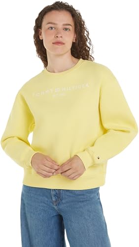 Tommy Hilfiger Damen MDRN REG Corp Logo C-NK SWTSHRT WW0WW39791 Sweatshirts, Gelb (Yellow Tulip), M von Tommy Hilfiger