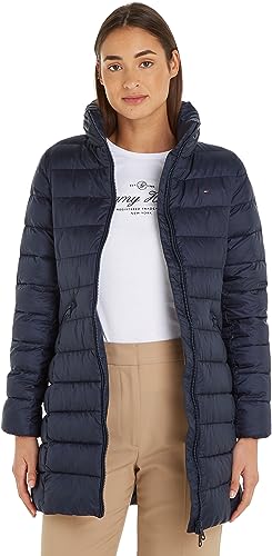 Tommy Hilfiger Damen Daunenmantel Padded Global Stripe Coat Winter, Blau (Desert Sky), M von Tommy Hilfiger