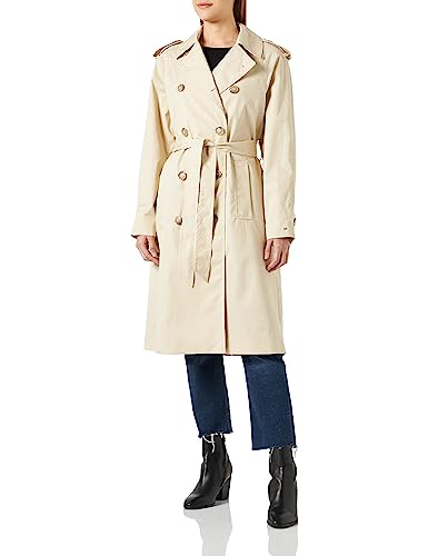 Tommy Hilfiger Damen Mantel 1985 Cotton Blend Trench Trenchcoat, Beige (Light Sandalwood), 36 von Tommy Hilfiger