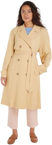 Tommy Hilfiger Damen Mantel Trenchcoat, Beige (Harvest Wheat), 34 von Tommy Hilfiger