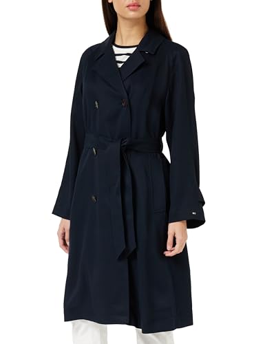 Tommy Hilfiger Damen Mantel Trenchcoat, Blau (Desert Sky), 48 von Tommy Hilfiger