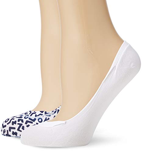 Tommy Hilfiger Damen Matt Fein Füßlinge TH WOMEN PRINT FOOTIE 2P 393018001300039, 2er Pack, Gr. 39/42, Weiß (White 300) von Tommy Hilfiger