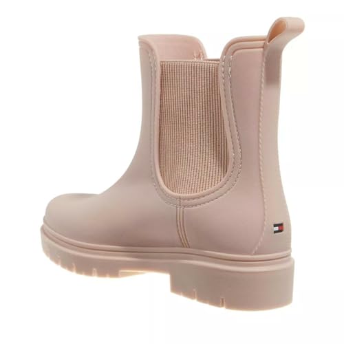 Tommy Hilfiger Damen Gummistiefel Matt Ankle Rainboot Halbhoch, Beige (Misty Blush), 39 EU von Tommy Hilfiger