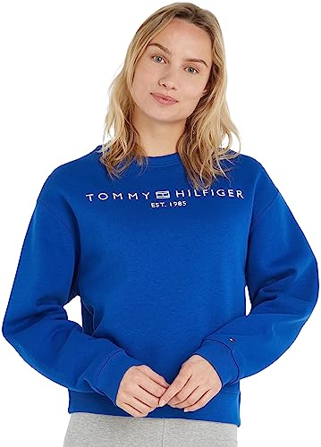 Tommy Hilfiger Damen Sweatshirt ohne Kapuze, Blau (Ultra Blue), 3XL von Tommy Hilfiger