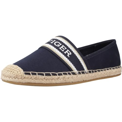 Tommy Hilfiger Damen Espadrilles Stoffschuhe, Blau (Space Blue), 39 von Tommy Hilfiger