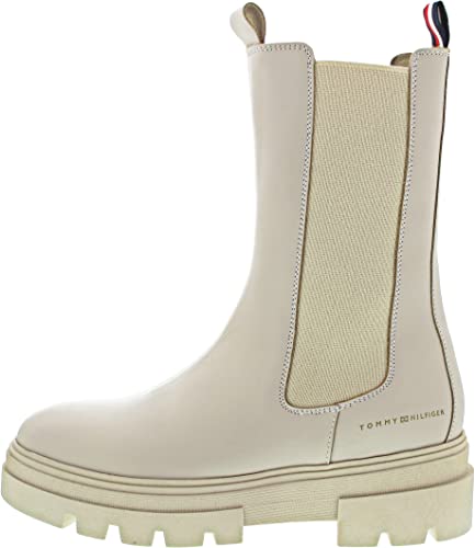 Tommy Hilfiger Damen Low Boot Stiefel Monochromatic Chelsea Stiefeletten, Beige (Classic Beige), 36 von Tommy Hilfiger