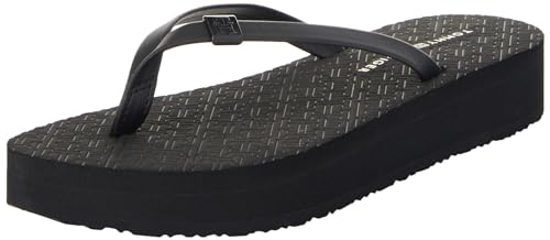 Tommy Hilfiger Damen Flip Flops Beach Sandal Badeschuhe, Schwarz (Black), 37 von Tommy Hilfiger