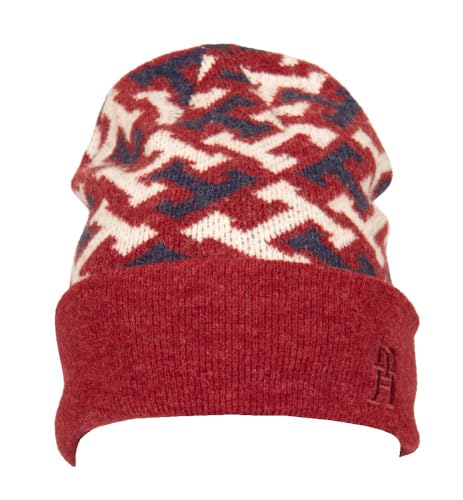 Tommy Hilfiger Damen Mütze Iconic Monogram Beanie CherryRed (76) OneSize von Tommy Hilfiger