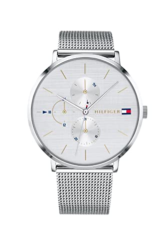 Tommy Hilfiger Multi Zifferblatt Quarz Uhr für Damen mit Silbernes Edelstahl-Mesh-Gliederarmband - 1781942 von Tommy Hilfiger