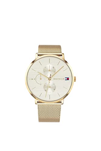 Tommy Hilfiger Multi Zifferblatt Quarz Uhr für Damen mit Gelbgoldfarbenes Edelstahl-Mesh-Gliederarmband - 1781943 von Tommy Hilfiger