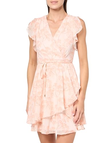 Tommy Hilfiger Damen Nantucket Chiffon Blüte Kleid, Puder/Koralle, 38 von Tommy Hilfiger