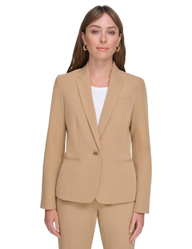 Tommy Hilfiger Damen One Button Blazer Business Jacke mit schmeichelnder Passform und Einknopf, Tigerauge, 38 von Tommy Hilfiger