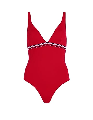 Tommy Hilfiger Damen Badeanzug Cut-out, Rot (Primary Red), XS von Tommy Hilfiger