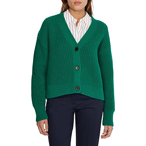 Tommy Hilfiger Damen Org Cotton Button V-Nk Cardigan WW0WW35878 Strickjacken, Grün (Courtside Green), L von Tommy Hilfiger