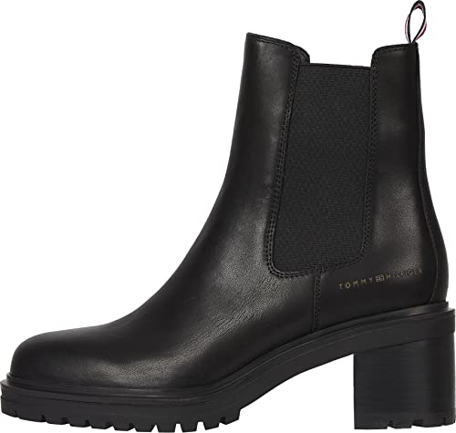 Tommy Hilfiger Damen Outdoor Chelsea MID Heel Boot 737 FW0FW06737 Mittelhohe Stiefel, Schwarz (Black), 41 EU von Tommy Hilfiger