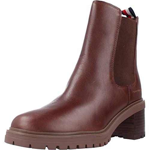 Tommy Hilfiger Damen Outdoor Chelsea MID Heel Boot 737 FW0FW06737 Mittelhohe Stiefel, Braun (Truffle Brown), 41 EU von Tommy Hilfiger