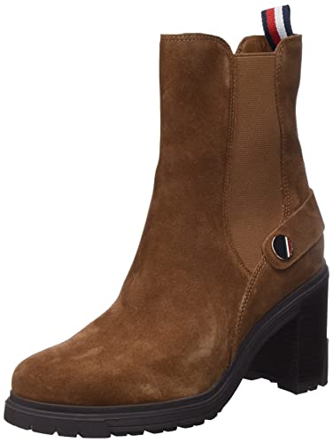 Tommy Hilfiger Damen Outdoor HIGH Heel Boot FW0FW06739 Mittelhohe Stiefel, Braun (Natural Cognac), 37 EU von Tommy Hilfiger