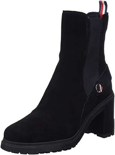 Tommy Hilfiger Damen Outdoor HIGH Heel Boot FW0FW06739 Mittelhohe Stiefel, Schwarz (Black), 39 EU von Tommy Hilfiger