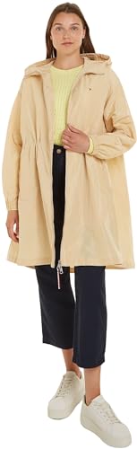 Tommy Hilfiger Damen Parka Windbreaker Wasserabweisend, Beige (Harvest Wheat), L von Tommy Hilfiger