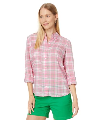 Tommy Hilfiger Damen Parker Plaid Roll Tab, Pfingstrose, mehrfarbig, Groß Tommy Hilfiger Damen Parker Plaid Roll Tab, Pfingstrose, mehrfarbig, Groß von Tommy Hilfiger