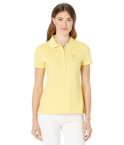 Tommy Hilfiger Damen Polo-T-Shirt, Vivid Snapdragon, Klein von Tommy Hilfiger