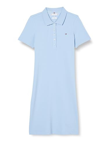 Tommy Hilfiger Damen Polokleid 1985 Slim Pique Polo Dress Ss Slim Fit, Blau (Well Water), M von Tommy Hilfiger