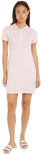 Tommy Hilfiger Damen Polokleid 1985 Slim Pique Polo Dress Ss Slim Fit, Rosa (Whimsy Pink), L von Tommy Hilfiger