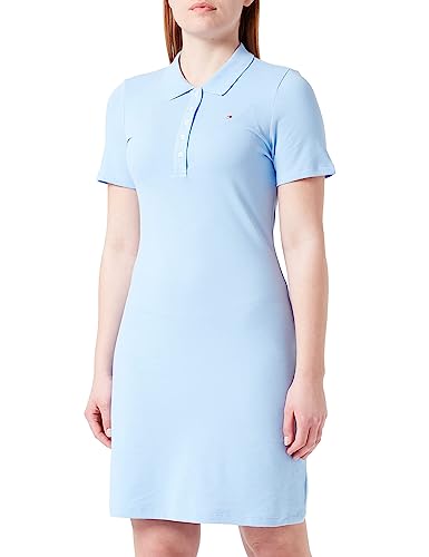 Tommy Hilfiger Damen Polokleid 1985 Slim Pique Slim Fit, Blau (Vessel Blue), S von Tommy Hilfiger