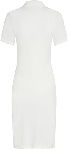 Tommy Hilfiger Damen Polokleid 1985 Slim Pique Slim Fit, Weiß (Ecru), XL von Tommy Hilfiger