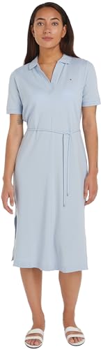 Tommy Hilfiger Damen Polokleid Kurzarm, Blau (Breezy Blue), M von Tommy Hilfiger