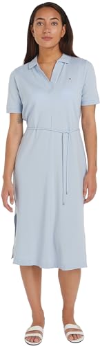 Tommy Hilfiger Damen Polokleid Kurzarm, Blau (Breezy Blue), XXL von Tommy Hilfiger