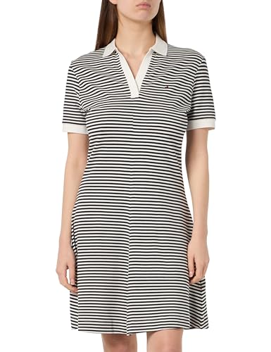 Tommy Hilfiger Damen Polokleid Kurzarm, Mehrfarbig (Breton Ecru/Desert Sky), S von Tommy Hilfiger