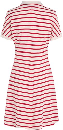 Tommy Hilfiger Damen Polokleid Lyocell Fit & Flare, Mehrfarbig (Calico/Primary Red M STP), L von Tommy Hilfiger