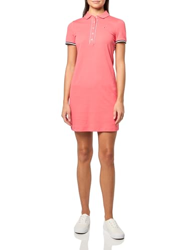 Tommy Hilfiger Damen-Polokleid mit kurzen Ärmeln und Kragen, Sherbet, Klein von Tommy Hilfiger