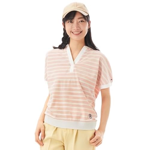 Tommy Hilfiger Damen Poloshirt Kurzarm Regular Fit, Rosa (Breton Ecru/Whimsy Pink), S von Tommy Hilfiger