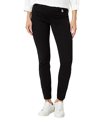 Tommy Hilfiger Damen Ponte PNT mit gebogener Naht Hose, Schwarz, XX-Large von Tommy Hilfiger