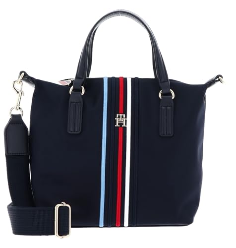 Tommy Hilfiger Damen Poppy SMALL Tote Corp AW0AW15986 Tragetasche, Blau (Space Blue) von Tommy Hilfiger